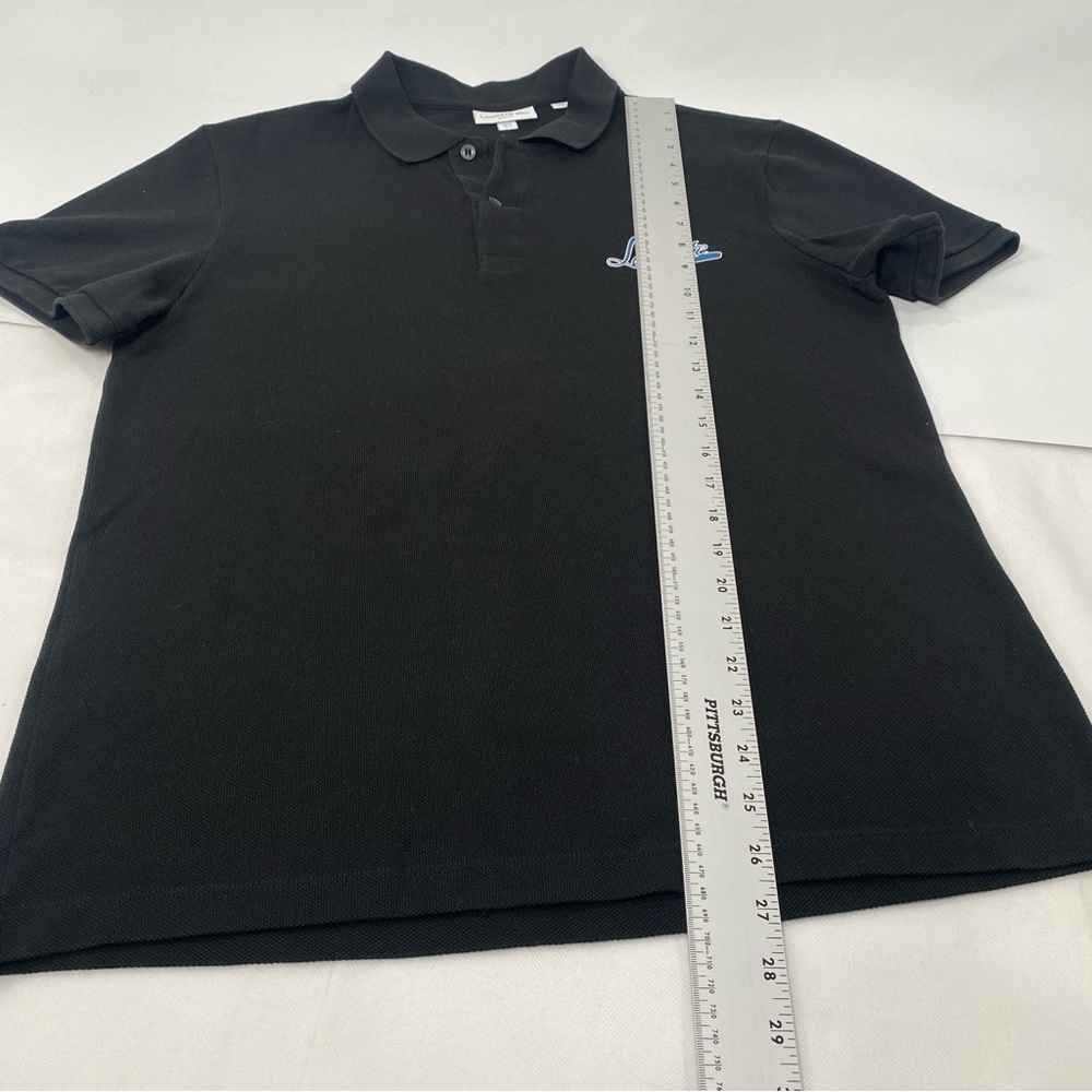 Lacoste Men's Black Signature Slim-Fit Pique Graphic Polo Shirt Size L (5) - Picture 7 of 11